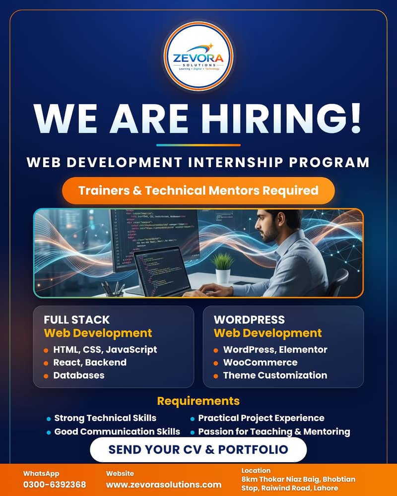 we are hiring Full stack developer & WordPress 0