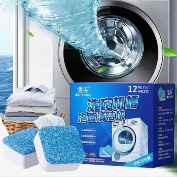Deep Cleaning Effervescent Washing Machine Cleaner Tablets Pack of 12