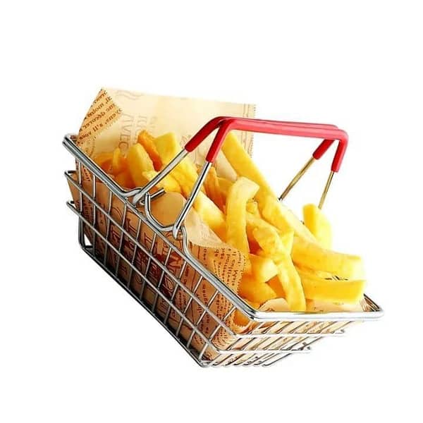 T  Mini Multi-Purpose Portable Stainless Steel Hand Carry Fry Basket