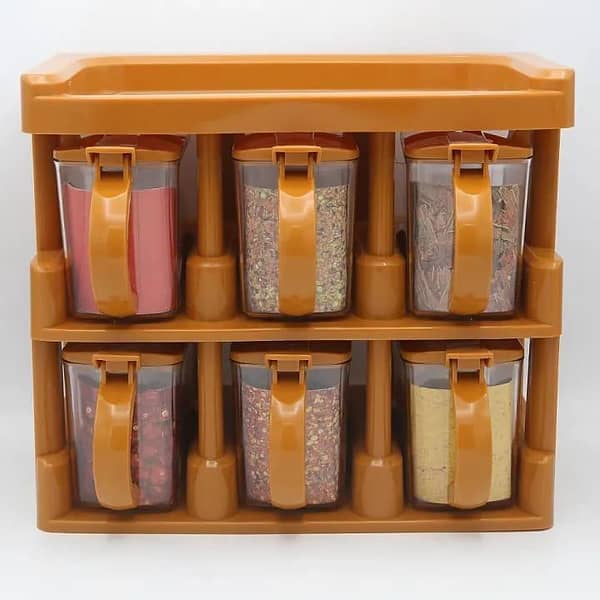 T  Spice Rack Tier Set With 6 Spice Jars