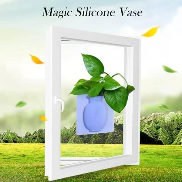 T   Sticky Vase Wall Mounted Plant Holder Decorative Flower Display Vase Wall Decor