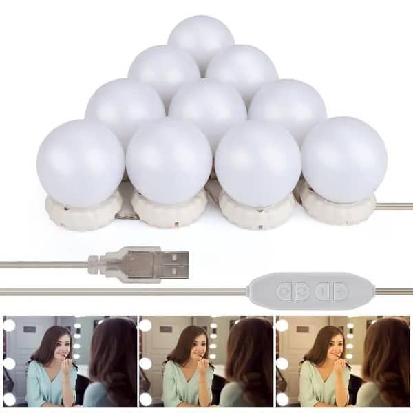 T   Led Makeup Mirror Light LED Hollywood Light 10 Bulb 12V EU US Plug Dimmable Touch Control DIY Lighting For Dressing Table
