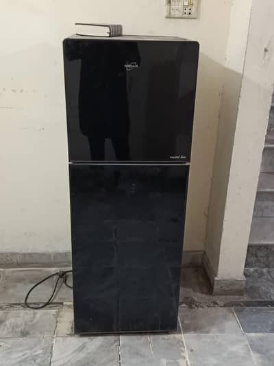 midas crystal line refrigerator black double door