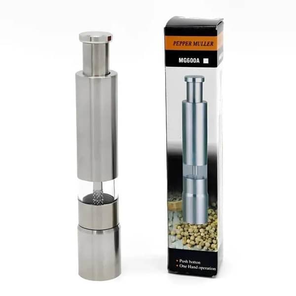 T  One Handed Operation Thumb Push High Quality Stainless Steel Spice Grinder