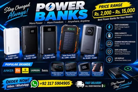 A quality power banks for sale message me 03175904905