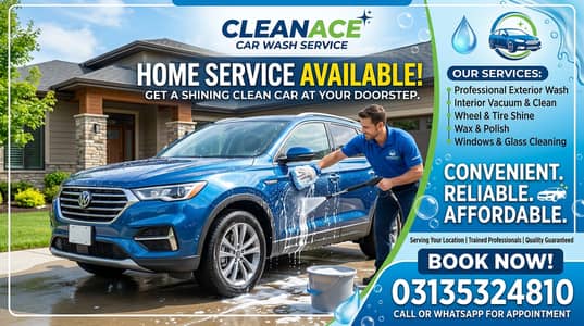 Home car washing service available contact us for take appointment