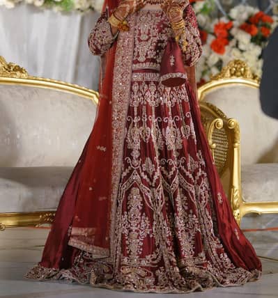 Brand New Maroon Bridal Lehenga - With Heavy Golden Work
