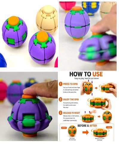 Colorful 3D Printed Press Fidget Spinner Ball
