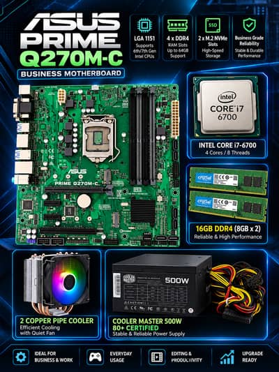 Gaming / Editing PC  Combo (i7 6700 + Asus Motherboard + 16GB