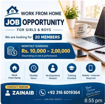 Work from home jobs -salary Rs 10000 to Rs 200000
