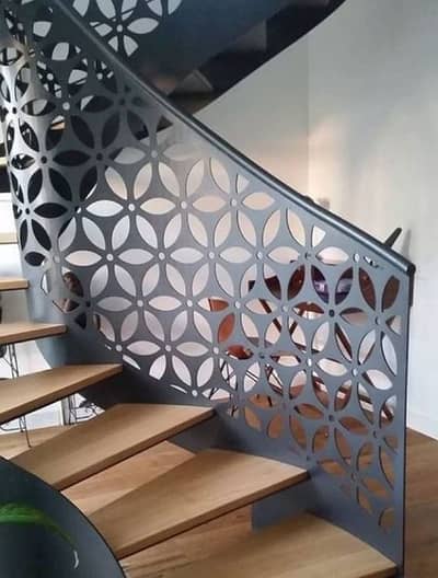 CNC Railing, Laser Cut Railing, Steel Stairs Railing,Modern Staircase