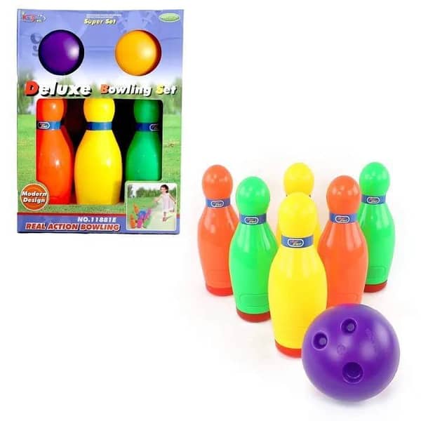 T   Deluxe Bowling Set Toy For Kids 6 Pins & 2 Balls