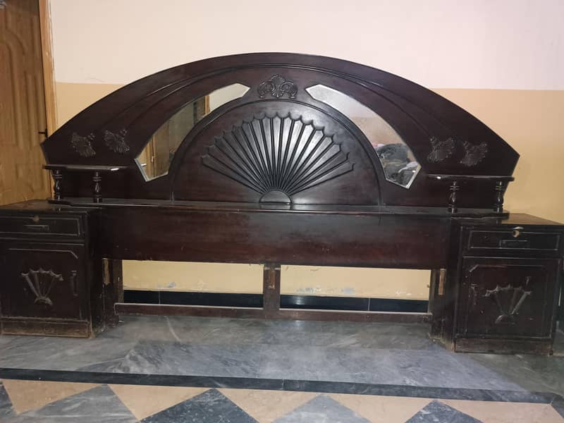 solid wooden double bed 0