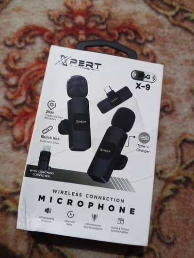 Expert X9 wireless mic double with type c cable and connector