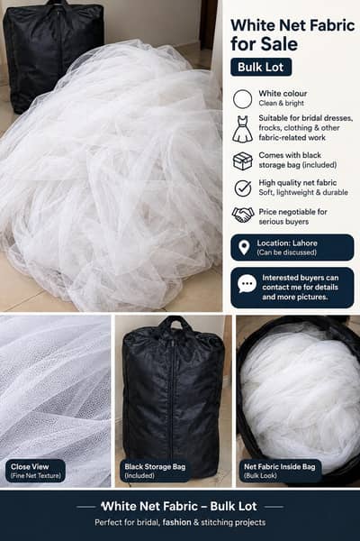 White Net Fabric for Sale – Bulk Lot