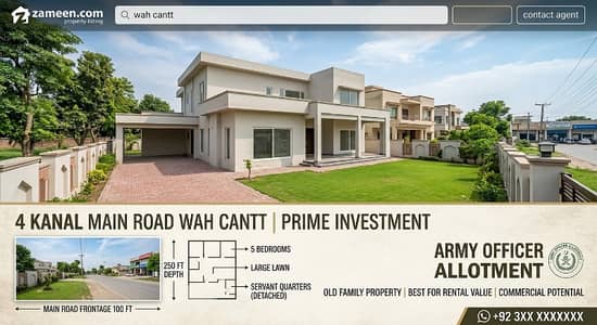 Prime 4 Kanal Main Road Commercial Property & Farmhouse in Wah Cantt Ideal High-Rental Investment