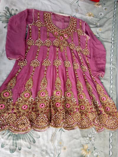 Heavy Bridal Anarkali Maxi 3-Piece - Full Zari Stone Work