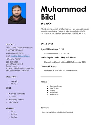 Need a Job for myself