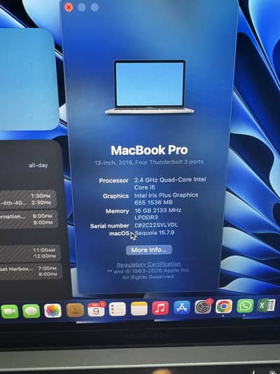 Macbook Pro 2019 13inch 16/256gb