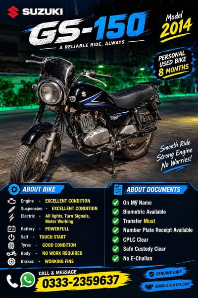 Suzuki Gs-150 Call Us : 03332359637