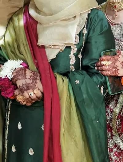 *Emerald Green Heavy Embellished Formal Dress