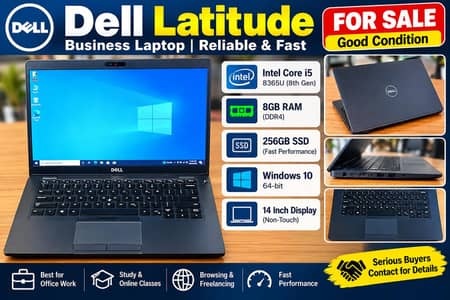 Dell Latitude Laptop Core i5 8th Gen | 8GB RAM | 256GB SSD