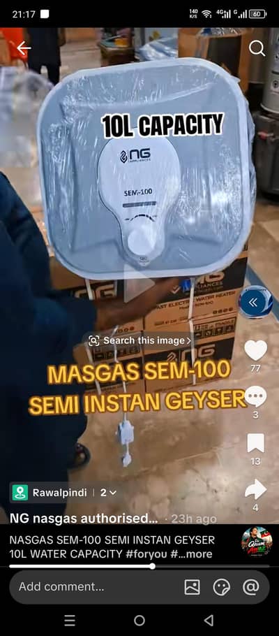 Nasgas Instant Electric Geysers New 0308-6301902