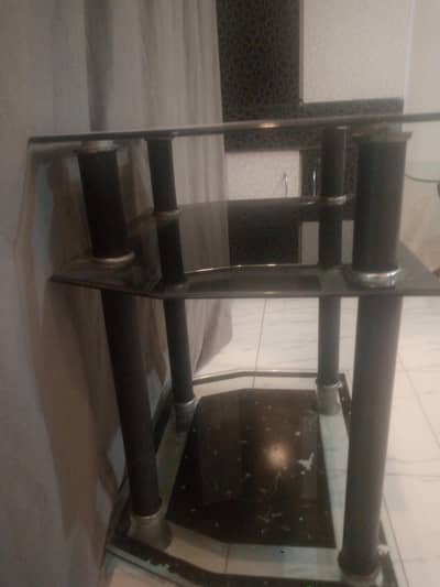 3 Tier Black Glass TV stand-Good- condition - Hyderabad