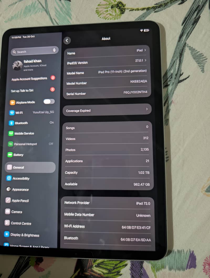 ipad pro 2nd gen 1tb 4