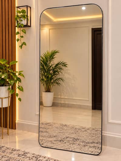full length rounded floor mirror
