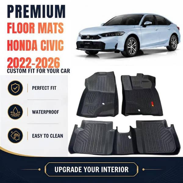 Car TPE Floor Mat - Honda Civic 2022-2026 -Wear-Resistance Anti-Skid Heavy-Duty