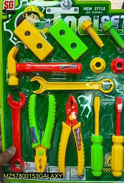 kids toy's tool set 13 pcs mulit colors age 3 to 5