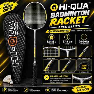 HI QUA Badminton Racket with Cover – Used