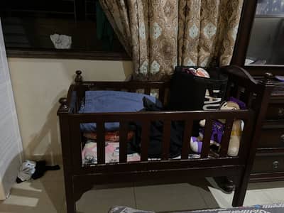 wooden baby cot