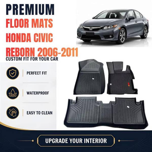 Car TPE Floor Mat - Honda Civic Reborn 2006-2011 -Wear-Resistance Anti-Skid Heavy-Duty