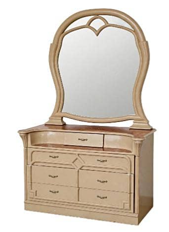 Cream Bedroom Set - Bed + Side Table + Dressing - Rs 35000 Buner