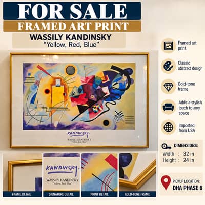 Wassily Kandinsky Yellow Red Blue Framed Art Print – 32 × 24 Inches