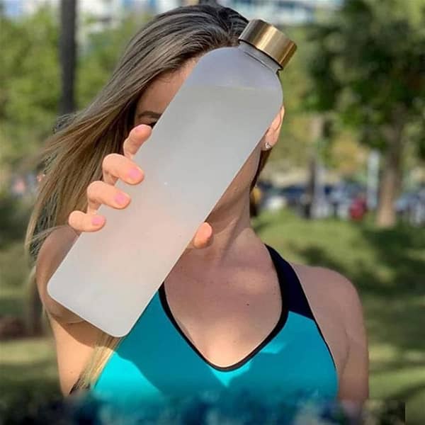 650ml Bottles For Girls Frosted Motivational Bottle With Time Marker Leakproof Outdoor Fitness Sport Drinking Bottle