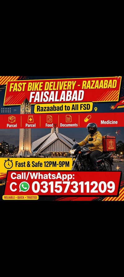 Razaabad to All Faisalabad - Delivery Service Available 12PM-9PM