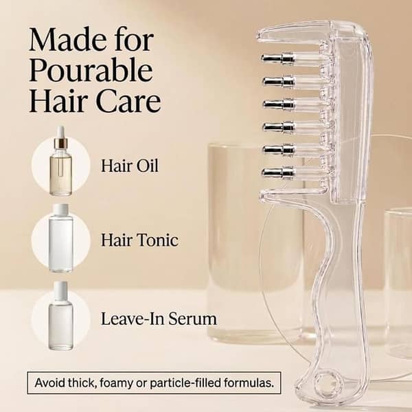 Transparent Hair Scalp Applicator Comb for Scalp Care and Hair Treatment Application