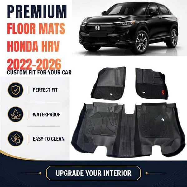 Car TPE Floor Mat - Honda HRV 2022-2026 -Wear-Resistance Anti-Skid Heavy-Duty