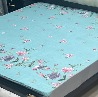 Waterproof turquoise mattress cover king size terry cotton