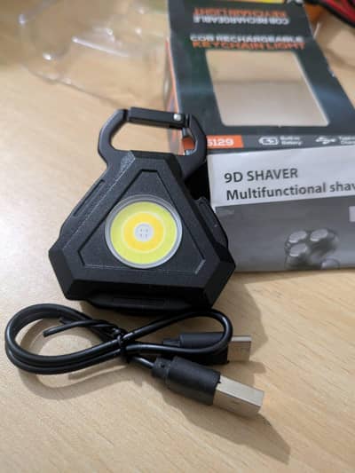 Rechargeable COB LED Work Light with Carabiner Clip