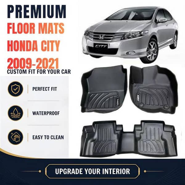 Car TPE Floor Mat - Honda City 2009-2021 -Wear-Resistance Anti-Skid Heavy-Duty