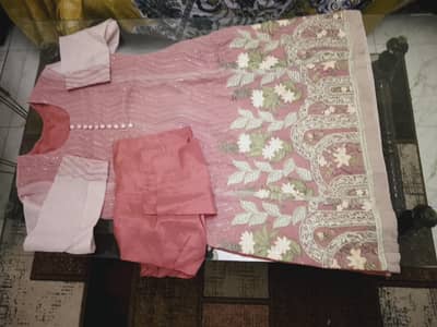 pink organza suit