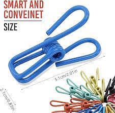 Pack of 10 Multicolor Stainless Steel Clothes Drying Clips