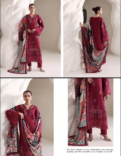 Winters viscose 3 piece Shawar kameez