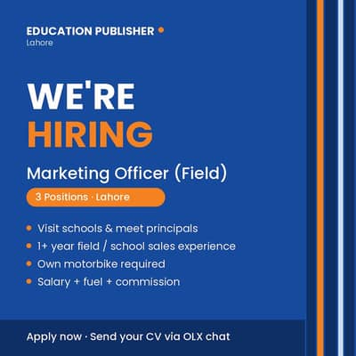 Marketing Officer (Field) – Education Publisher – Lahore