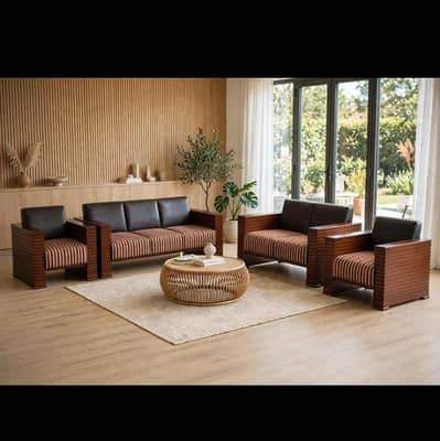 wooden poshish sofa set 6 seater