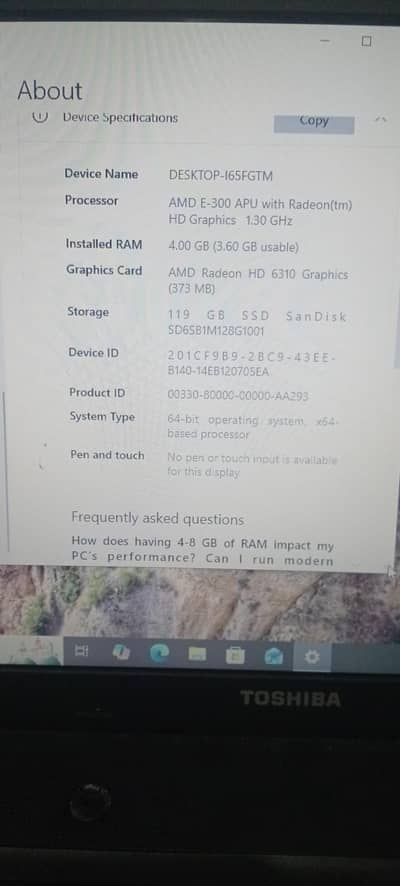 Toshiba satellite C660D-19×